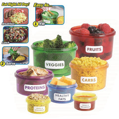 Perfect Healthy Food Portions Labeled Containers