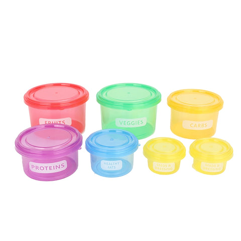 Perfect Healthy Food Portions Labeled Containers