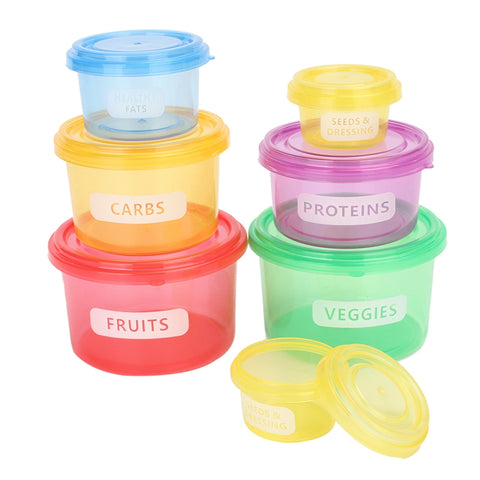 Perfect Healthy Food Portions Labeled Containers