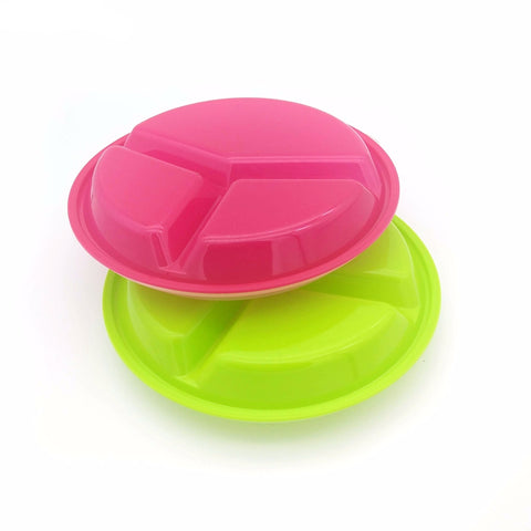 3 Sections Portion Control Plate with Lid